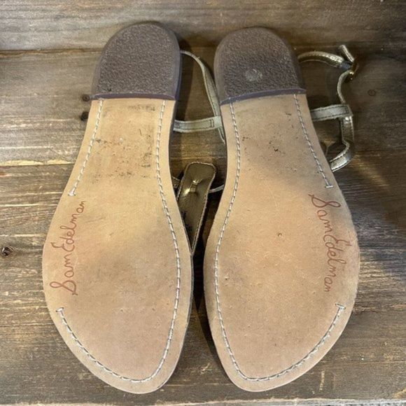 Womens Sam Edelman Camo Green Suede Leather Sandals Shoes Size 7.5 M GUC‎ - Picture 5 of 6